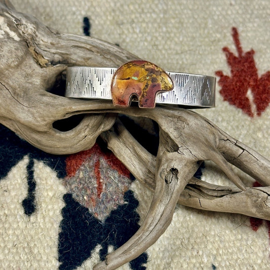 ROYSTON RIBBON TURQUOISE BEAR CUFF AS256