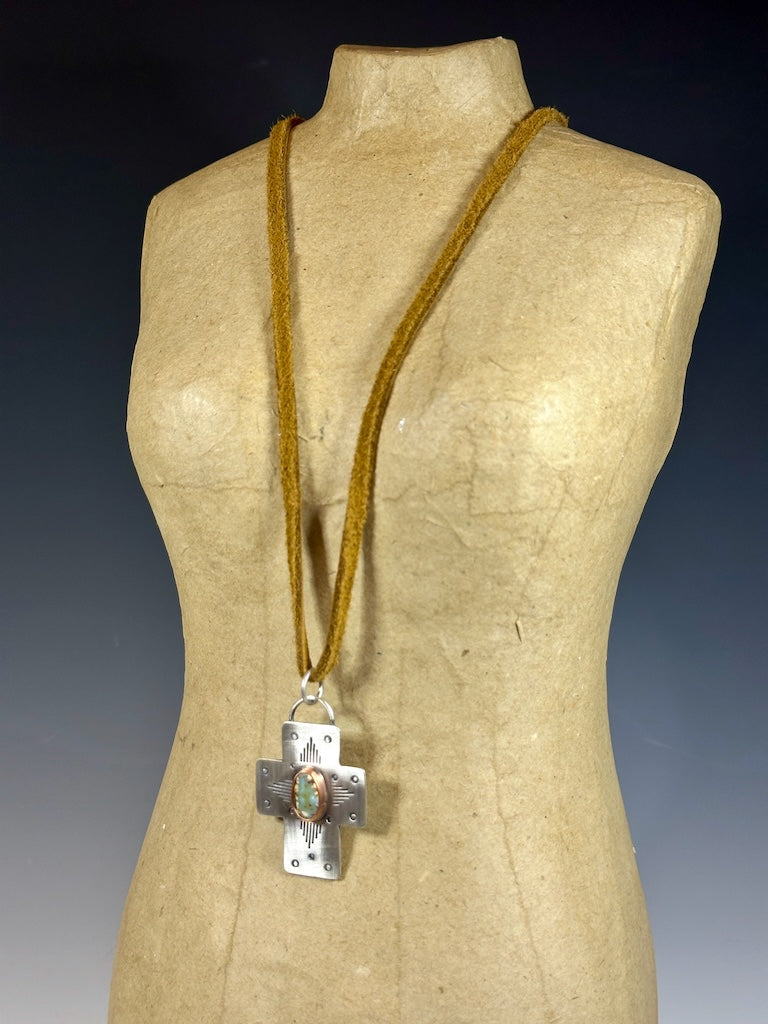 ALOE VARISCITE CROSS NECKLACE AS261