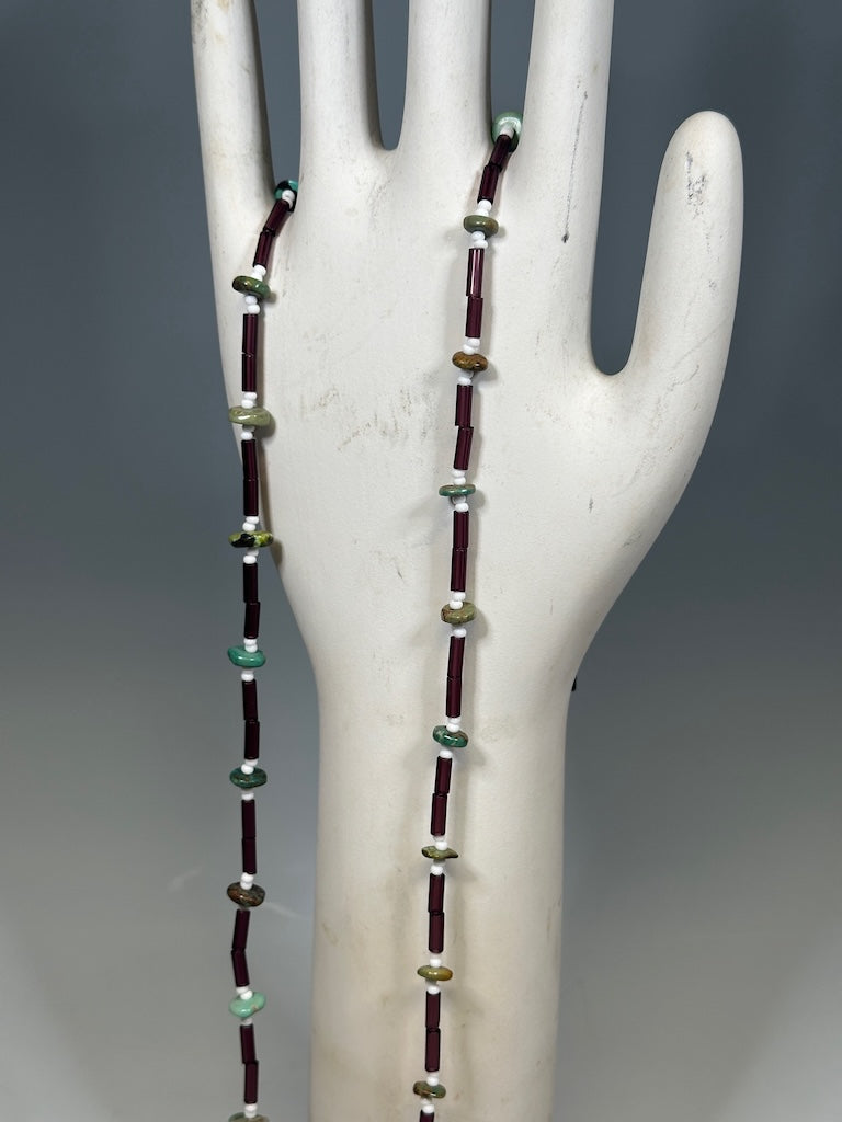 PURPLE WAMPUM NECKLACE AS280