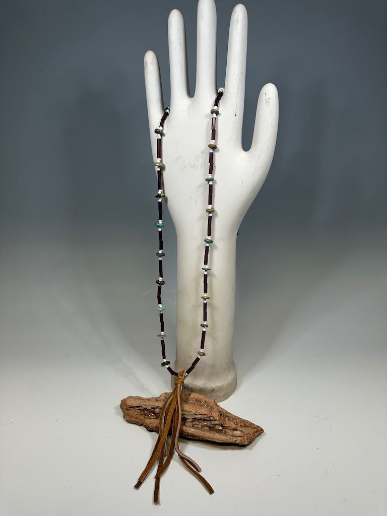 PURPLE WAMPUM NECKLACE AS280