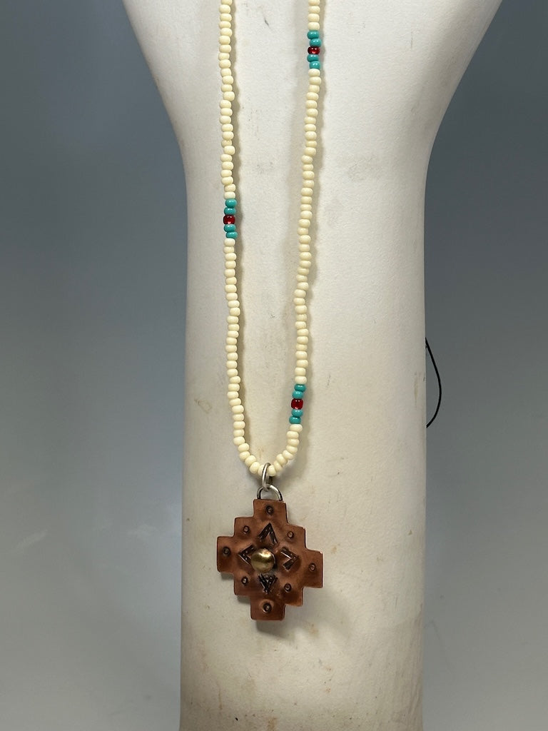 COPPER CROSS NECKLACE AS281