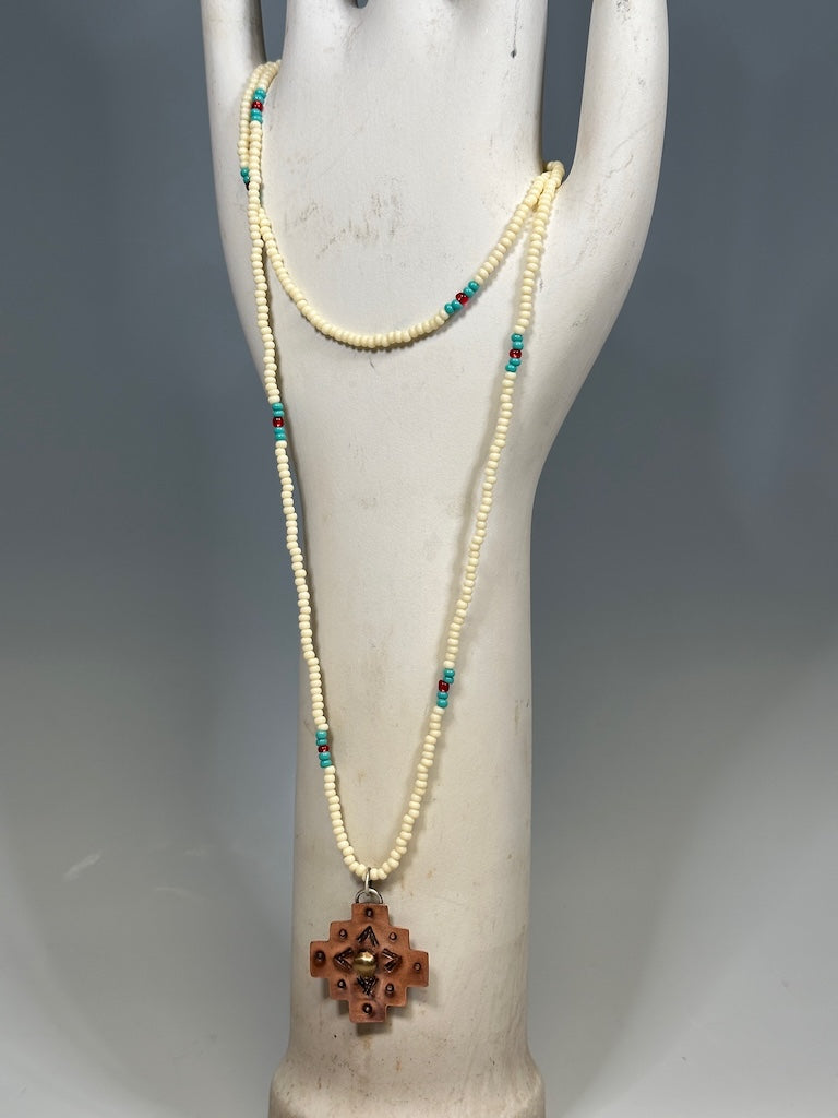 COPPER CROSS NECKLACE AS281