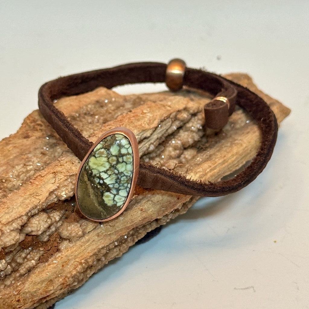 TURQUOISE LEATHER BRACELET AS300C