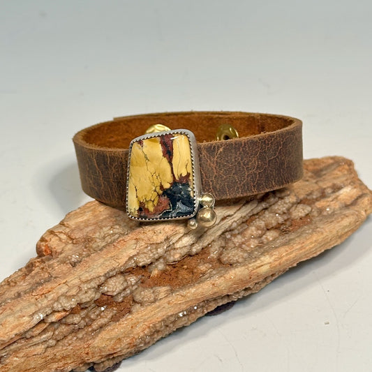 OIL PAINT JASPER LEATHER CUFF AS306