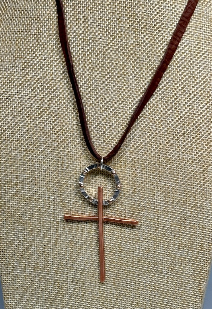 COPPER CROSS NECKLACE AS307