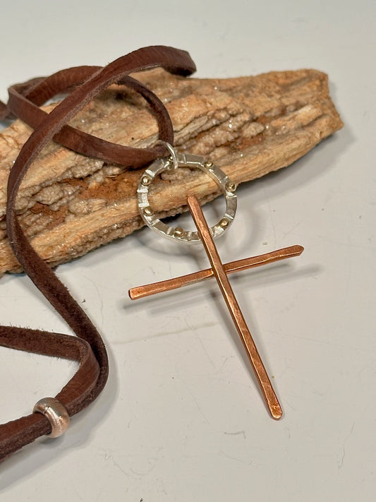 COPPER CROSS NECKLACE AS307