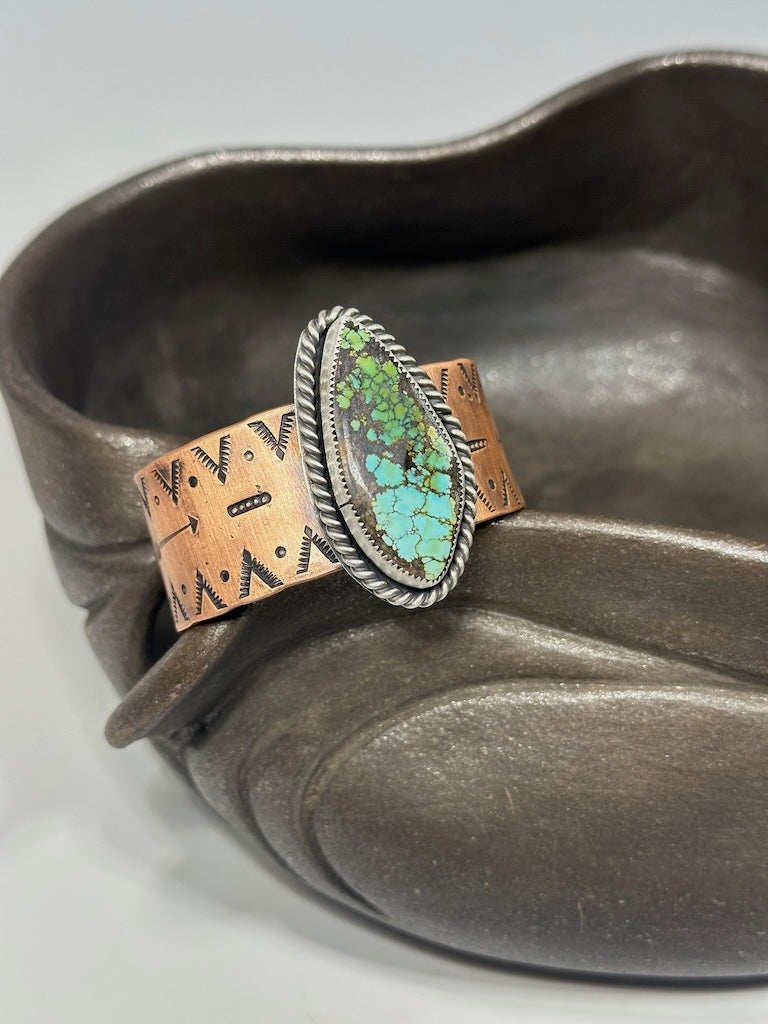 QINGU STAMPED COPPER CUFF AS315