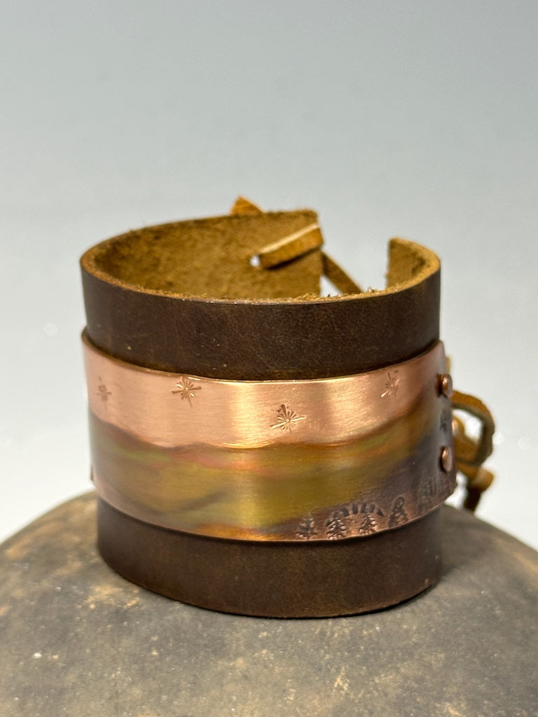 COPPER NIGHT LEATHER CUFF AS321