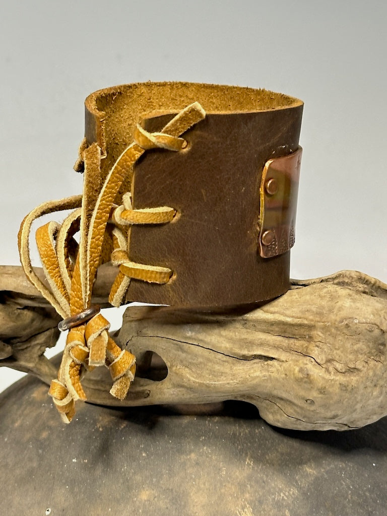 COPPER NIGHT LEATHER CUFF AS321