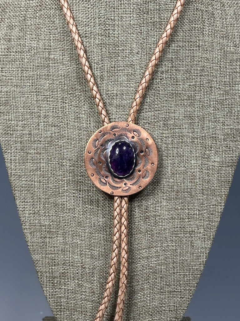 AMETHYST COPPER BOLO AS322