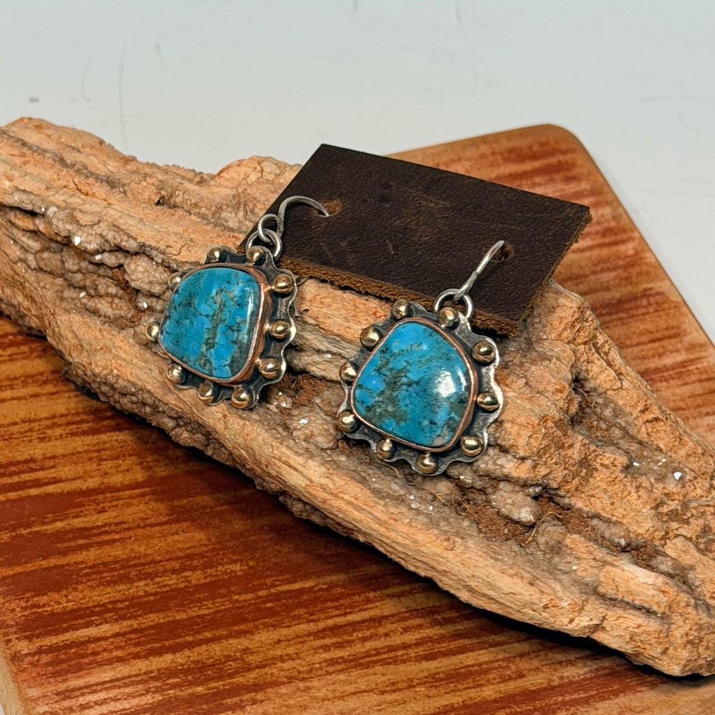 KINGMAN AND STERLING SILVER EARRINGS AS349