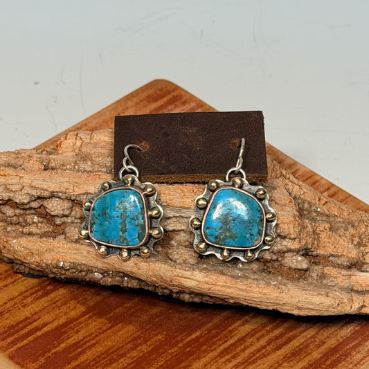 KINGMAN AND STERLING SILVER EARRINGS AS349