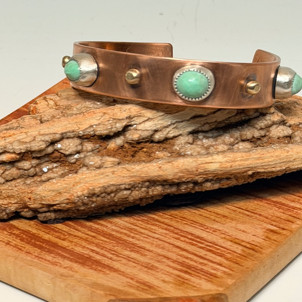 RESTORATIVE COPPER CUFF WITH ARIZONA TURQUOISE AS352