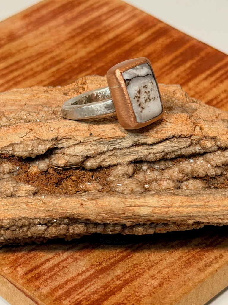 WILD HORSE STERLING SILVER AND COPPER RING AS355