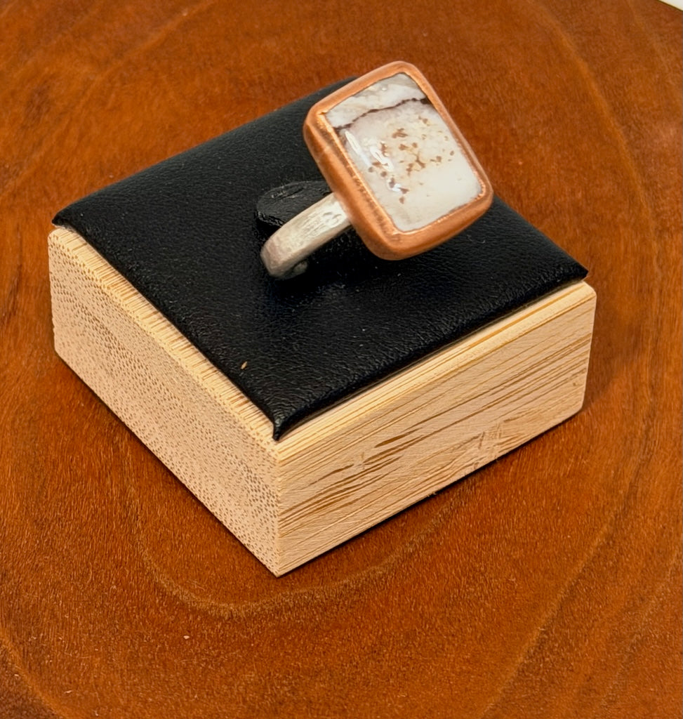 WILD HORSE STERLING SILVER AND COPPER RING AS355