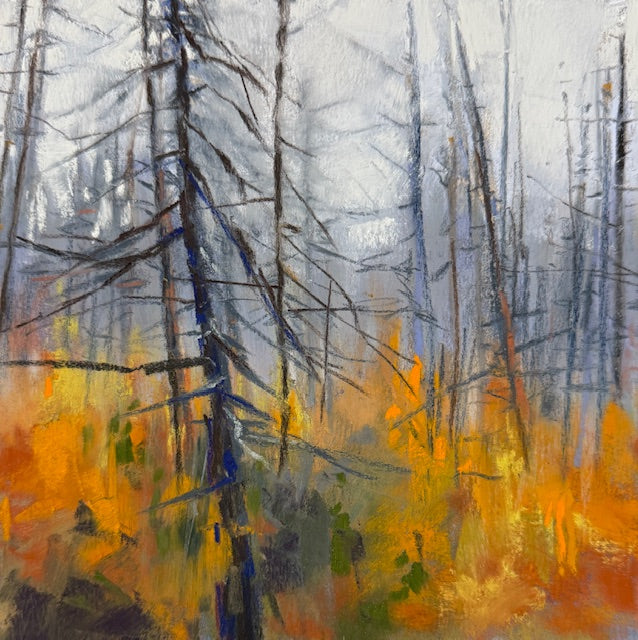 "AFTER THE LEAVES FALL" ORIGINAL PASTEL ON PAPER/MATTED