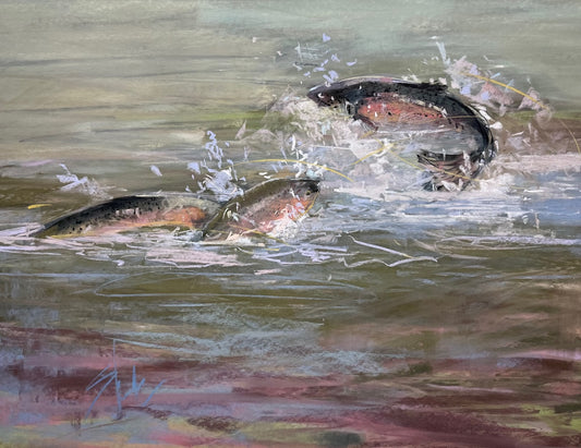 "RAINBOW RISE" ORIGINAL PASTEL/FRAMED