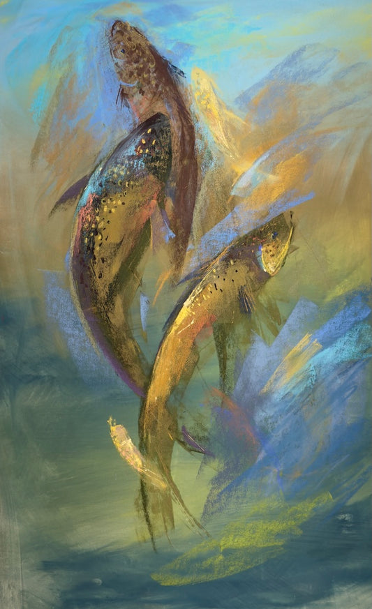 "RIVER DANCE" ORIGINAL PASTEL/FRAMED