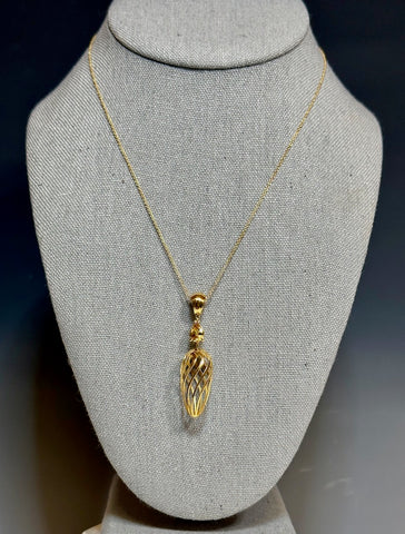 "Trellis" Necklace  with 18k Gold and Yellow Sapphire AV102