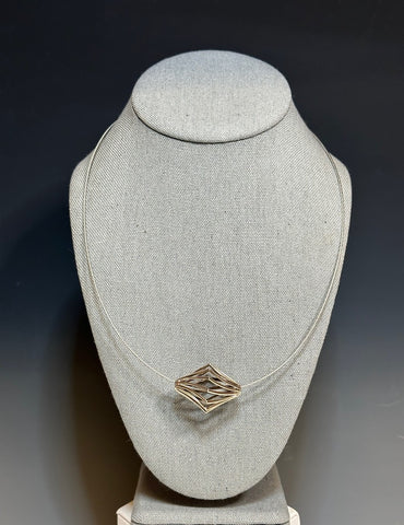 "Trellis" Kinetic Sterling Silver Pendant Necklace AV105