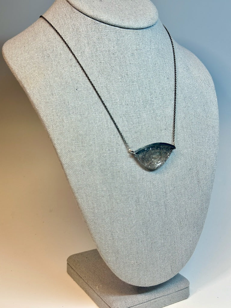 "BALANCE NECKLACE - TOURMALATED QUARTZ AND STERLING SILVER NECKLACE AV152