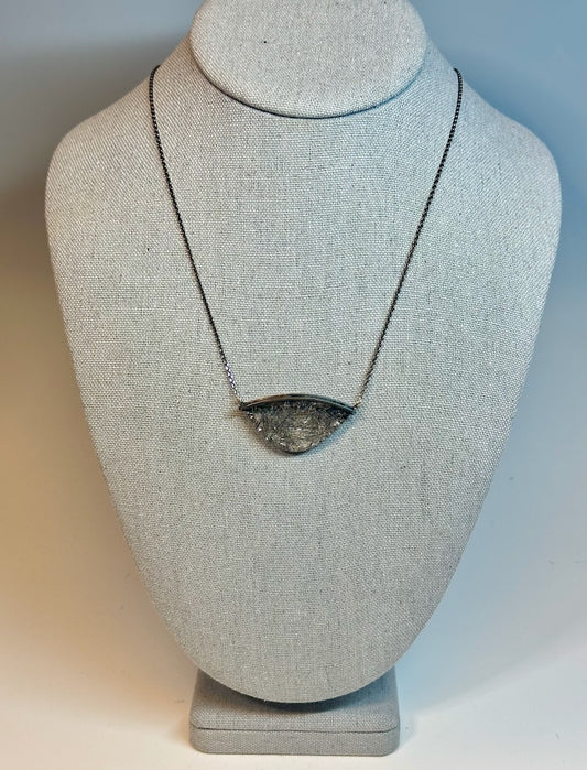 "BALANCE NECKLACE - TOURMALATED QUARTZ AND STERLING SILVER NECKLACE AV152