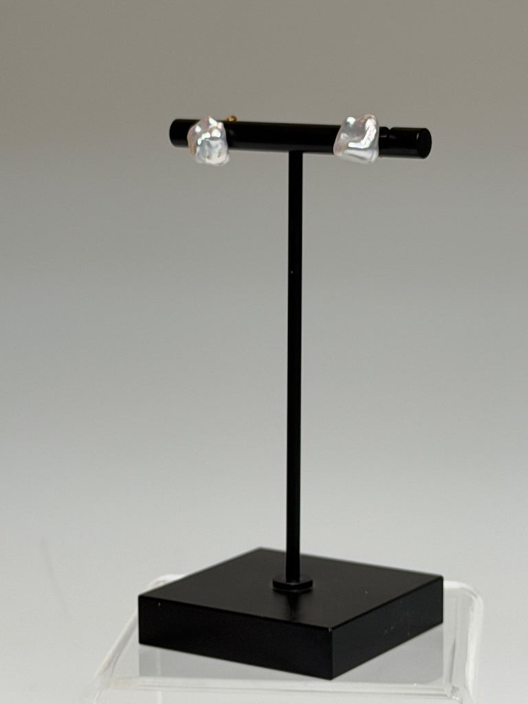 18K GOLD TAHITIAN KESHI PEARL STUD EARRINGS AV2635