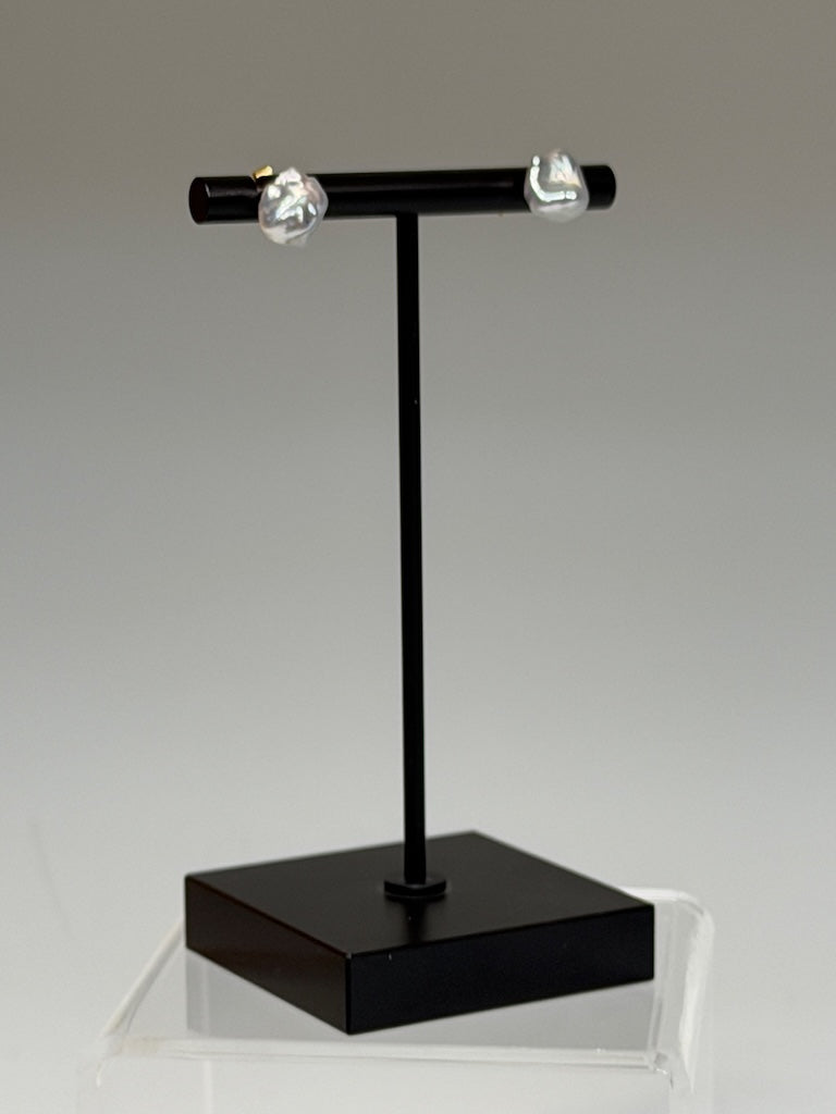 18K GOLD TAHITIAN KESHI PEARL STUD EARRINGS AV2635