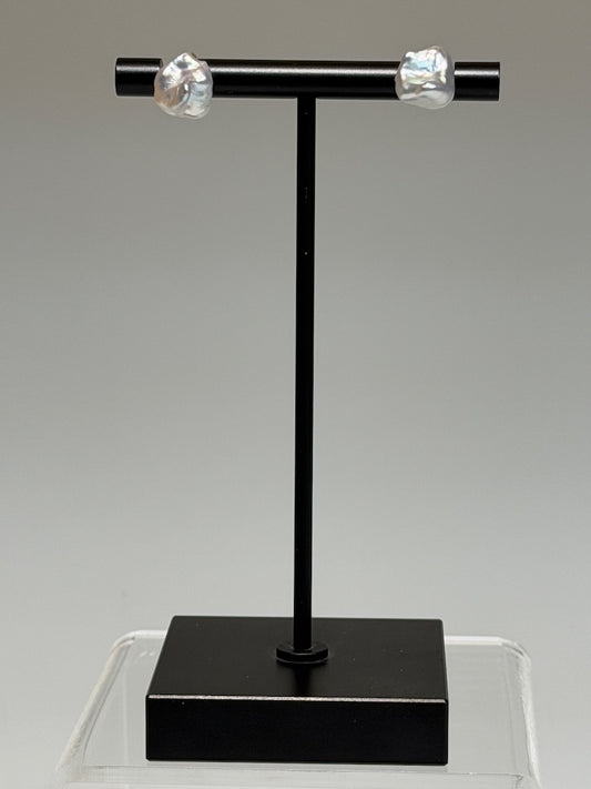 18K GOLD TAHITIAN KESHI PEARL STUD EARRINGS AV2635