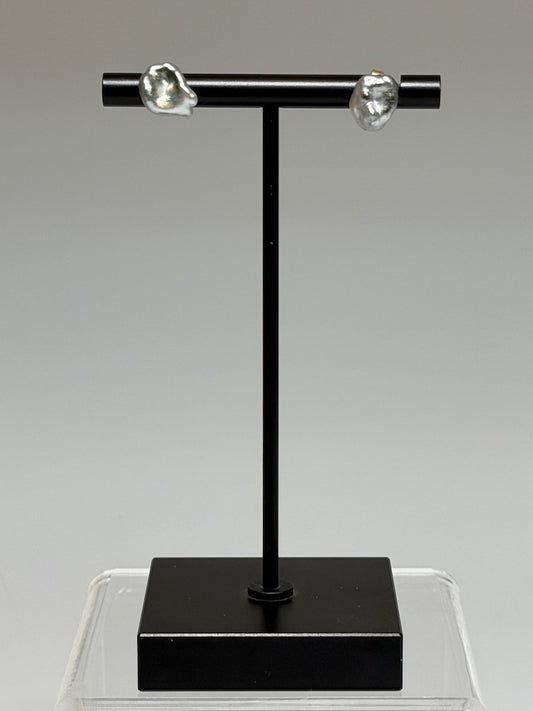 18K GOLD TAHITIAN KESHI PEARL STUD EARRINGS AV2636