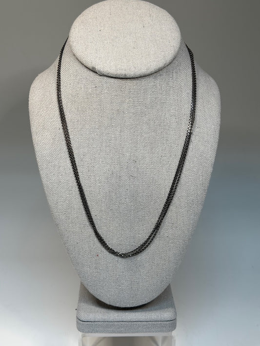 TRIPPLE CHAIN OXIDIZED STERLING SILVER NECKLACE AV2647