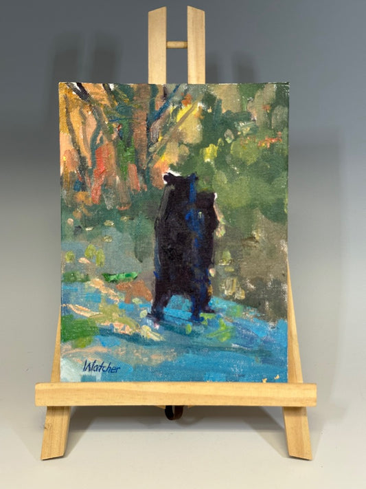 "DANCING BEARS" ORIGINAL OIL STUDY ON BOARD