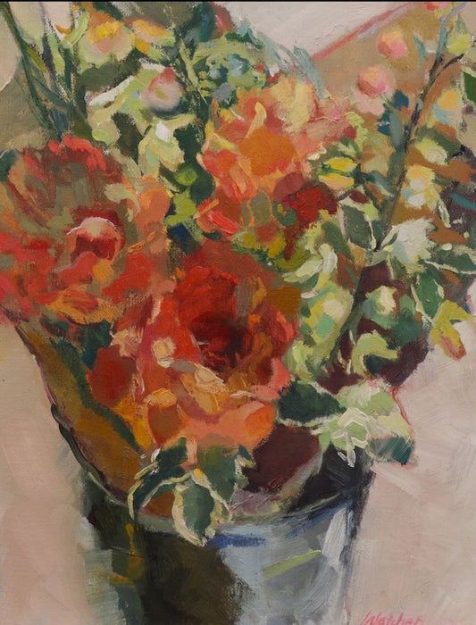 "BLOOMS OF PASSION" ORIGINAL OIL ON LINEN