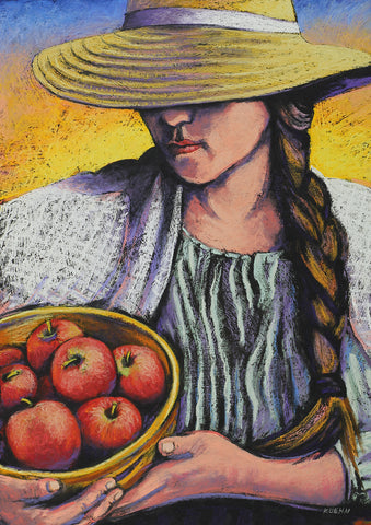 "APPLE GIRL"  Limited Edition Giclee Print