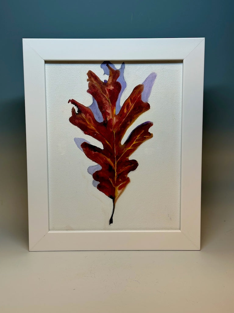 SMALL LEAF STUDY 5 - ORIGINAL OIL ON CANVAS