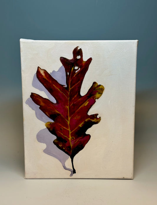 SMALL LEAF STUDY 7 - ORIGINAL OIL ON CANVAS