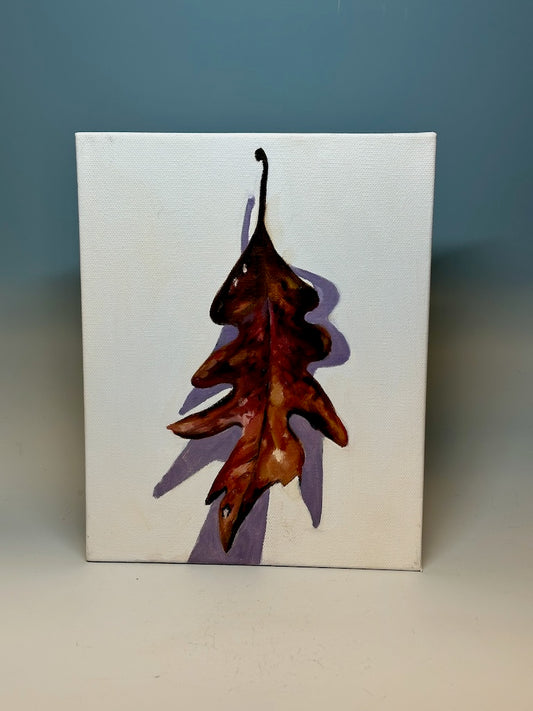 SMALL LEAF STUDY 9 - ORIGINAL OIL ON CANVAS