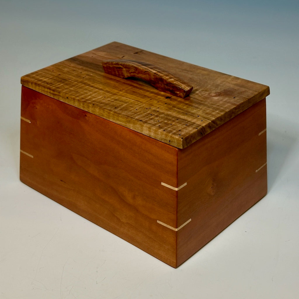 CHERRY AND SPALTED MAPLE JEWELRY BOX