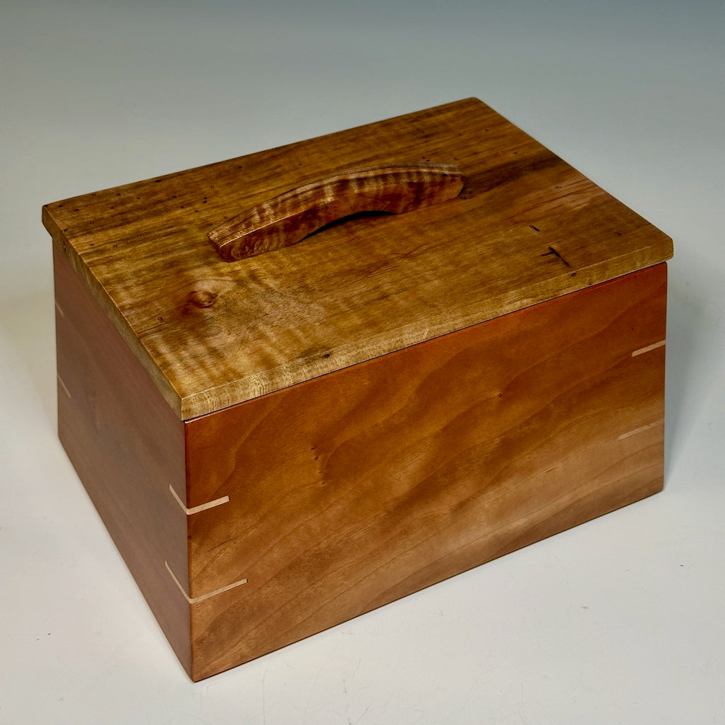 CHERRY AND SPALTED MAPLE JEWELRY BOX