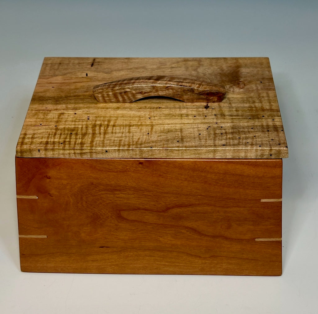 CHERRY AND SPALTED MAPLE JEWELRY BOX
