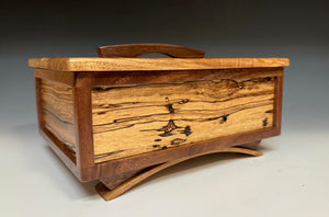 MEDIUM CURVED LEG TREASURE CHEST WITH SPALTED MAPLE AND WALNUT