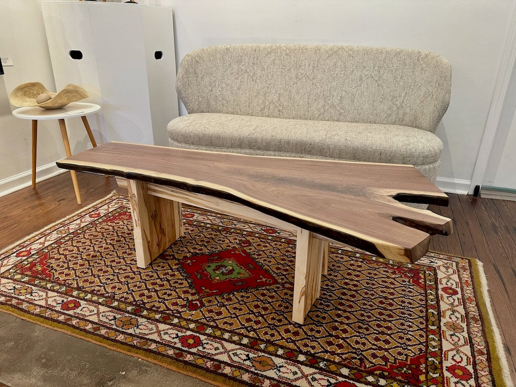 WALNUT AND MAPLE HANDMADE COFFEE TABLE