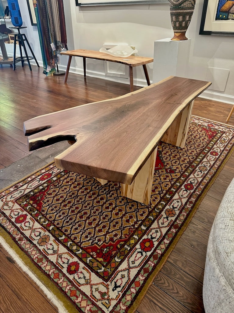 WALNUT AND MAPLE HANDMADE COFFEE TABLE