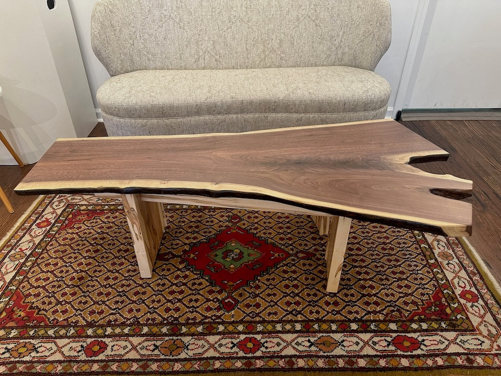 WALNUT AND MAPLE HANDMADE COFFEE TABLE