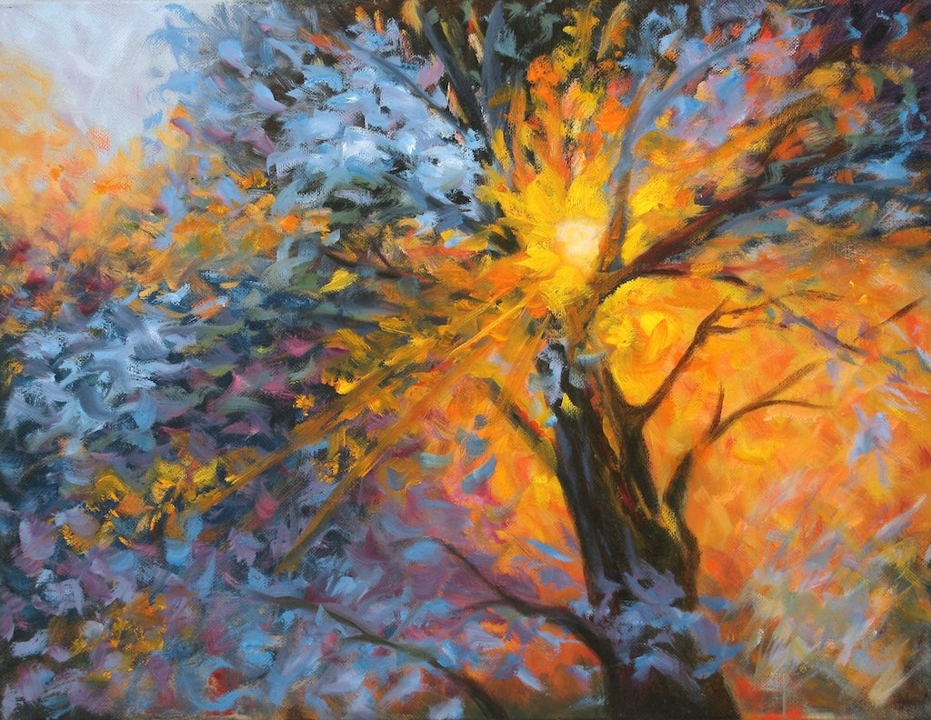 "GRAND OAK SUNRISE" `ORIGINAL OIL ON CANVAS/FRAMED
