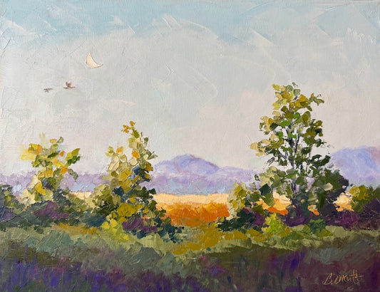 "MAGIC MOONRISE" `ORIGINAL OIL ON CANVAS/FRAMED