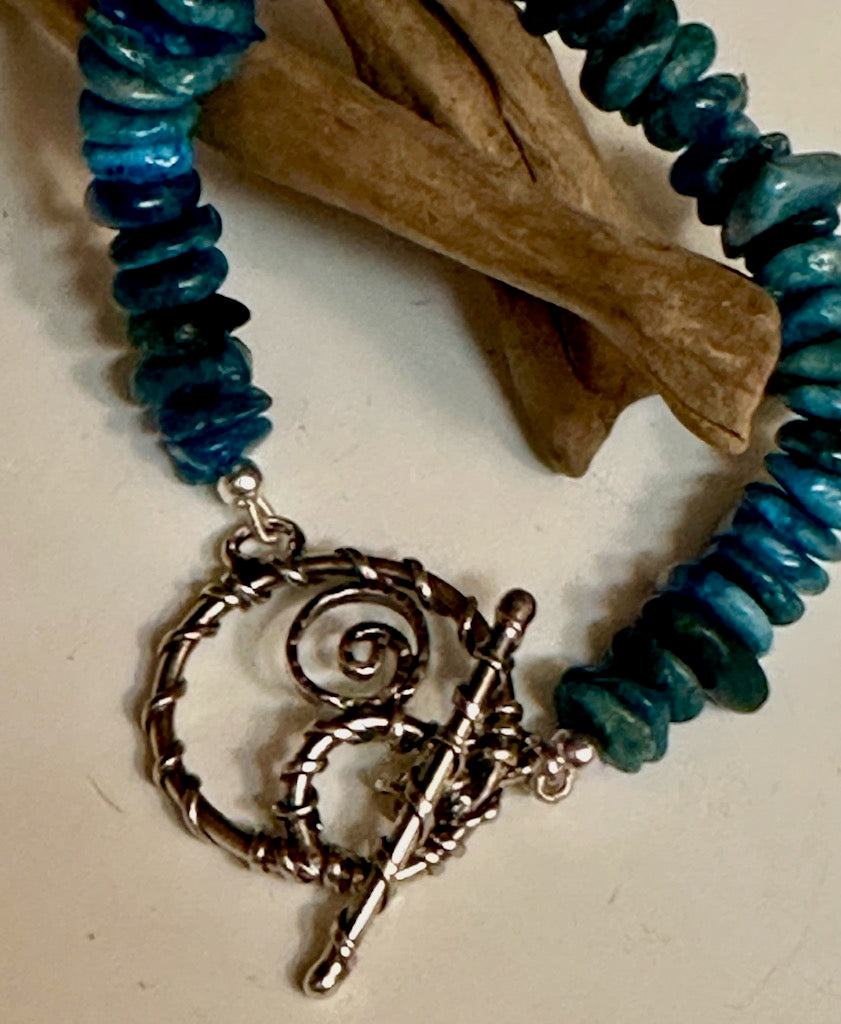 .925 ABBY BRACELET W/APATITE CHIPS  BR112