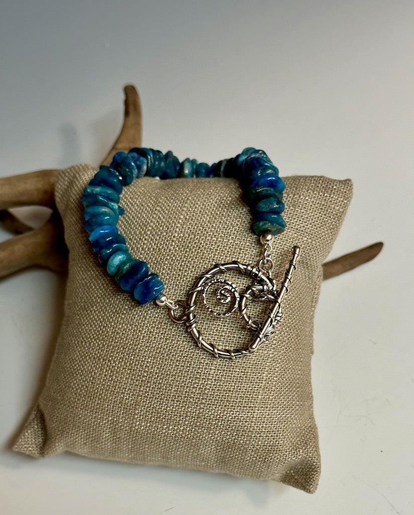 .925 ABBY BRACELET W/APATITE CHIPS  BR112