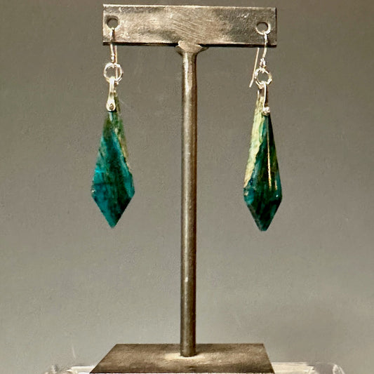 .925 CHRYSOCOLLA PINDROP EARRINGS BR223