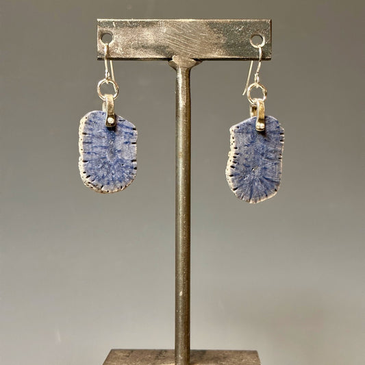 .925 BLUE SPONGE CORAL PINDROP EARRINGS BR225